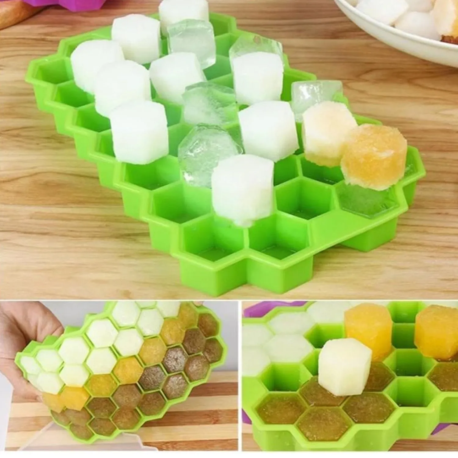 0998  Silicone Ice Cube Trays 32 Cavity Per Ice Tray [Multi color]