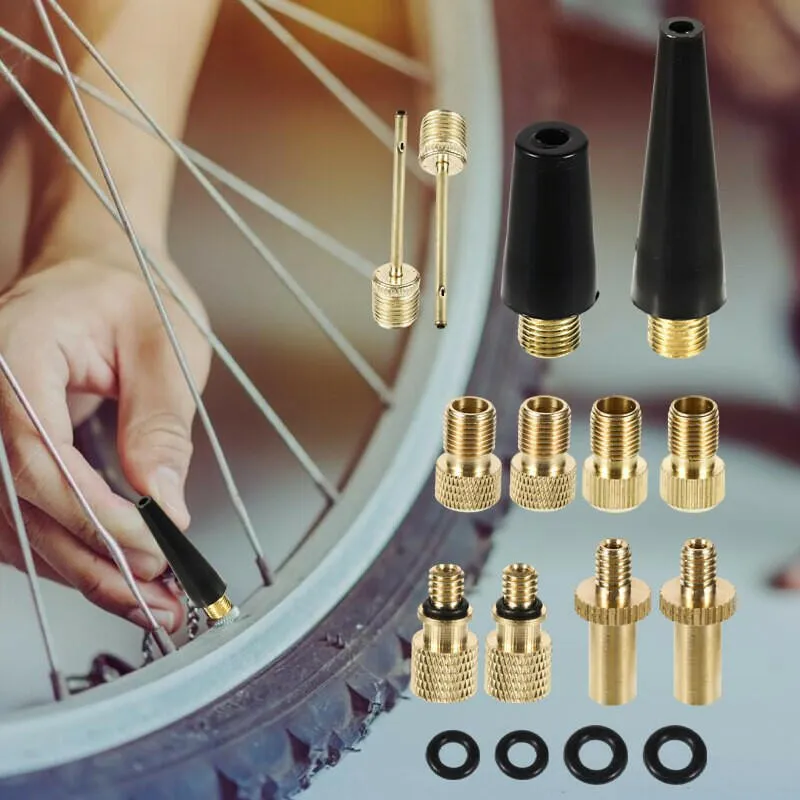 21Pcs/Set Bicycle Tire Inflatable Tube Needle Air Hose Adapter Kits Bicycle Repair Tools Connector Pump Basketball Valve