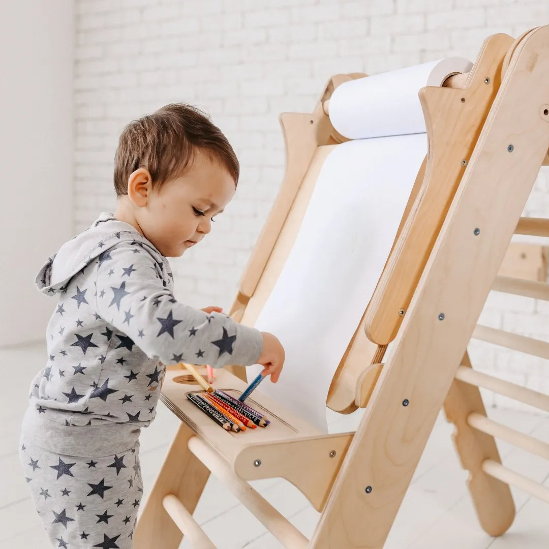 4in1 Montessori Climbing Set: Triangle Ladder   Climbing Arch   Slide Board   Art Addition