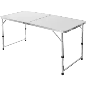 Adjustable Aluminium Folding Table, Portable, Indoor Outdoor, 120cm