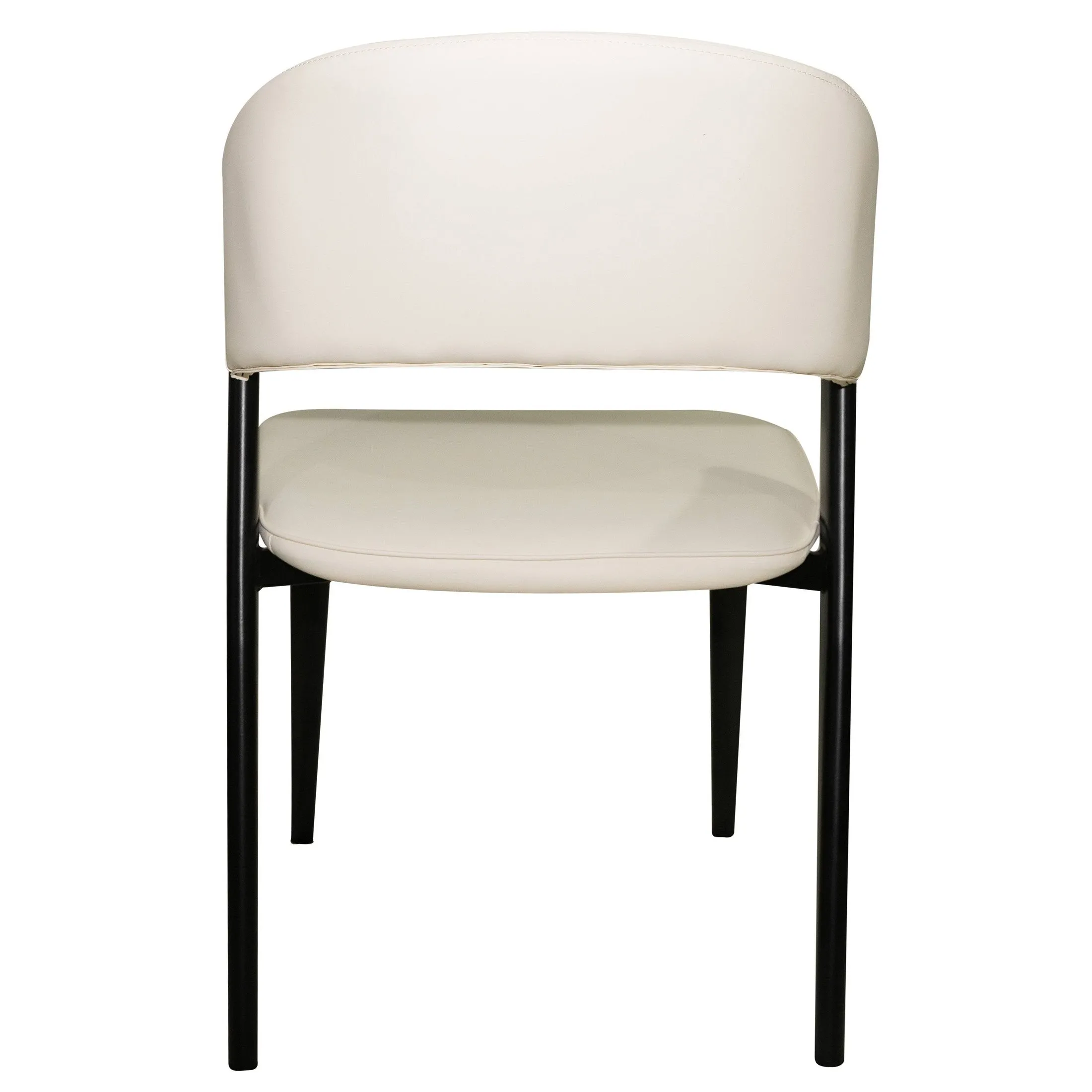 Aspen Dining Chairs Upholstered in Leather with Black Metal Legs Set of 4