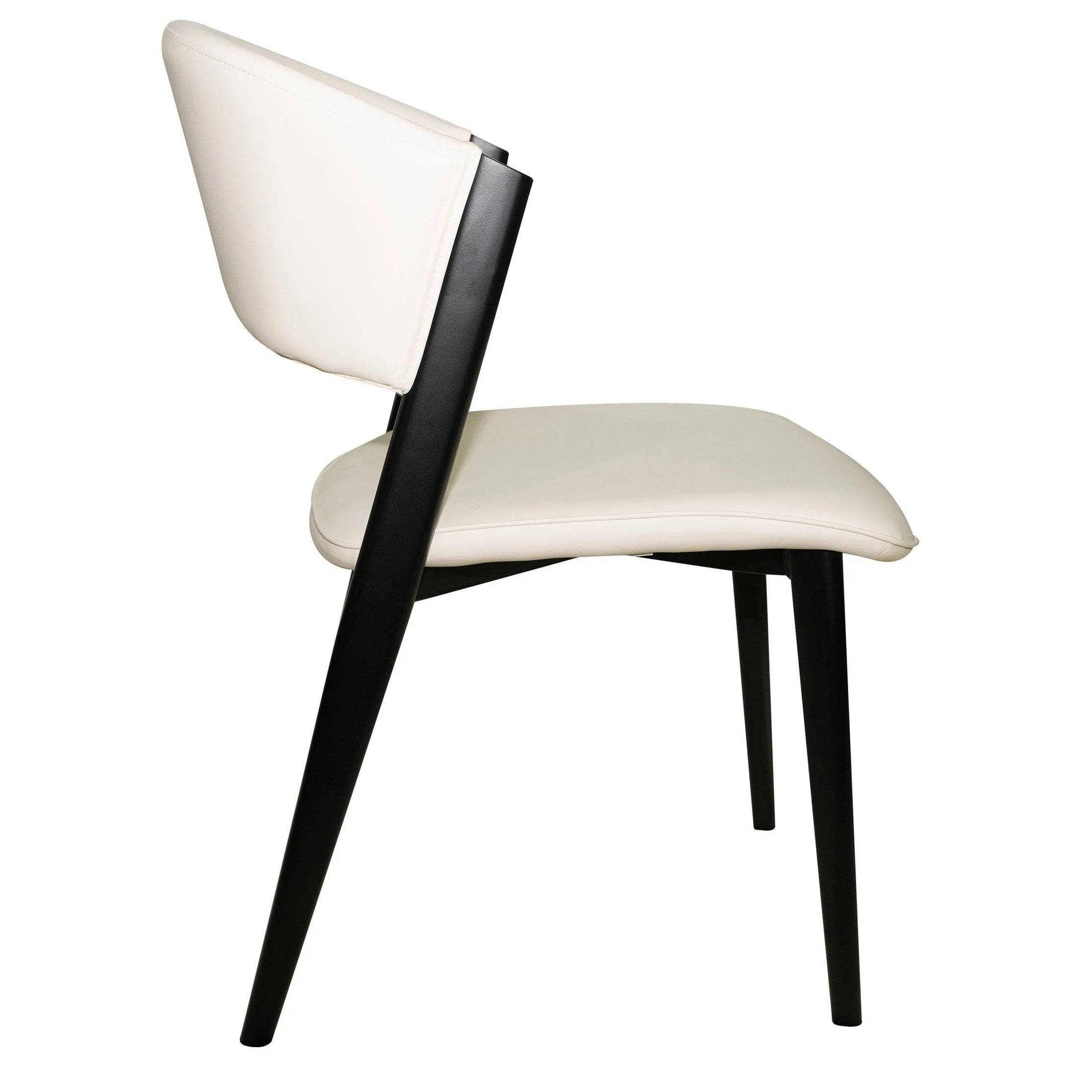 Aspen Dining Chairs Upholstered in Leather with Black Metal Legs Set of 4