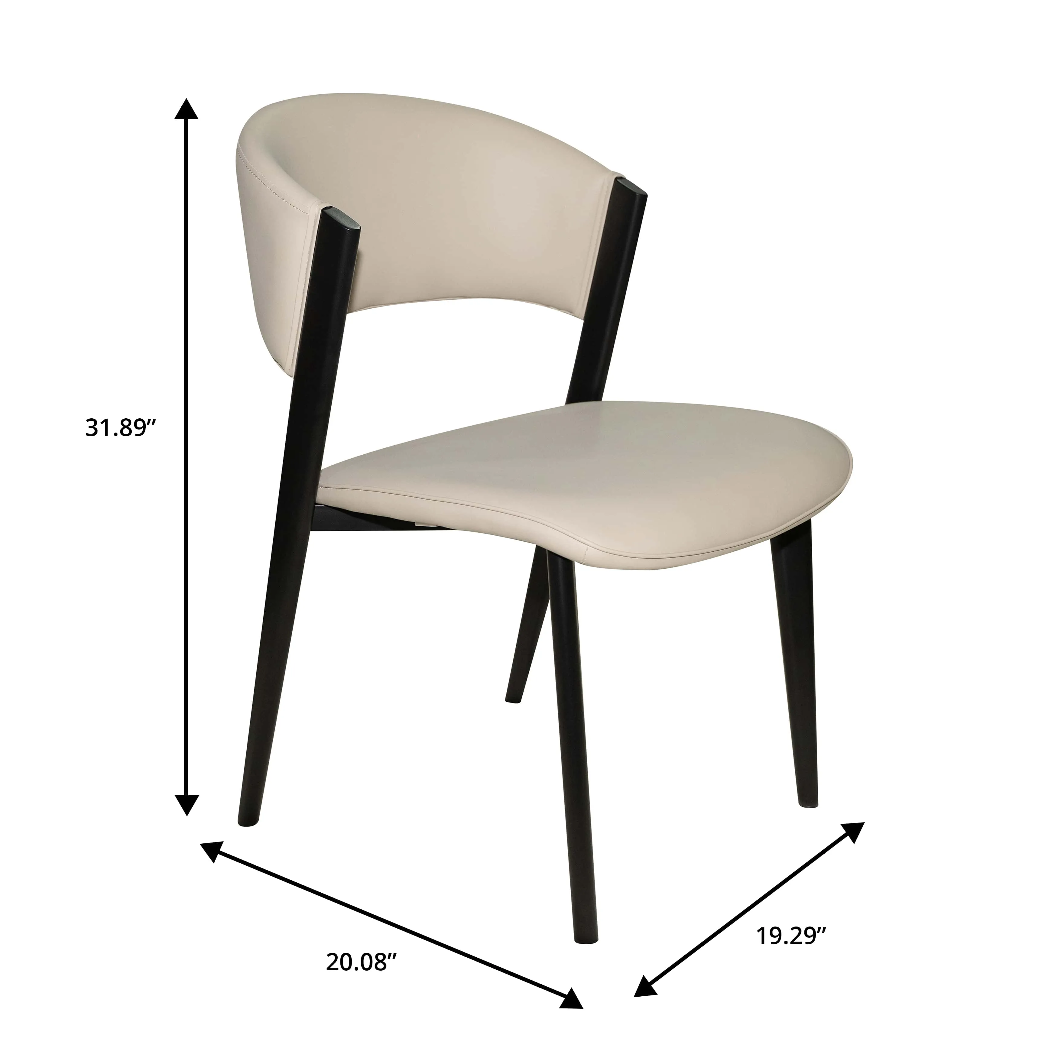 Aspen Dining Chairs Upholstered in Leather with Black Metal Legs Set of 4