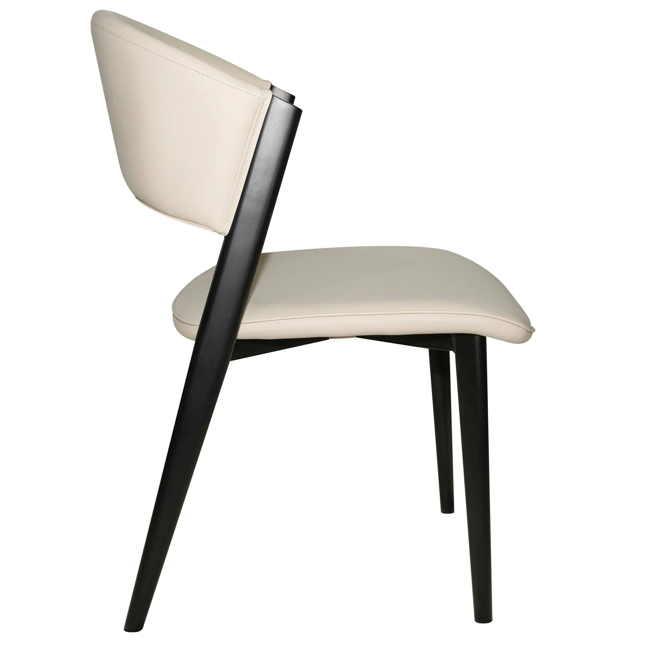 Aspen Dining Chairs Upholstered in Leather with Black Metal Legs Set of 4