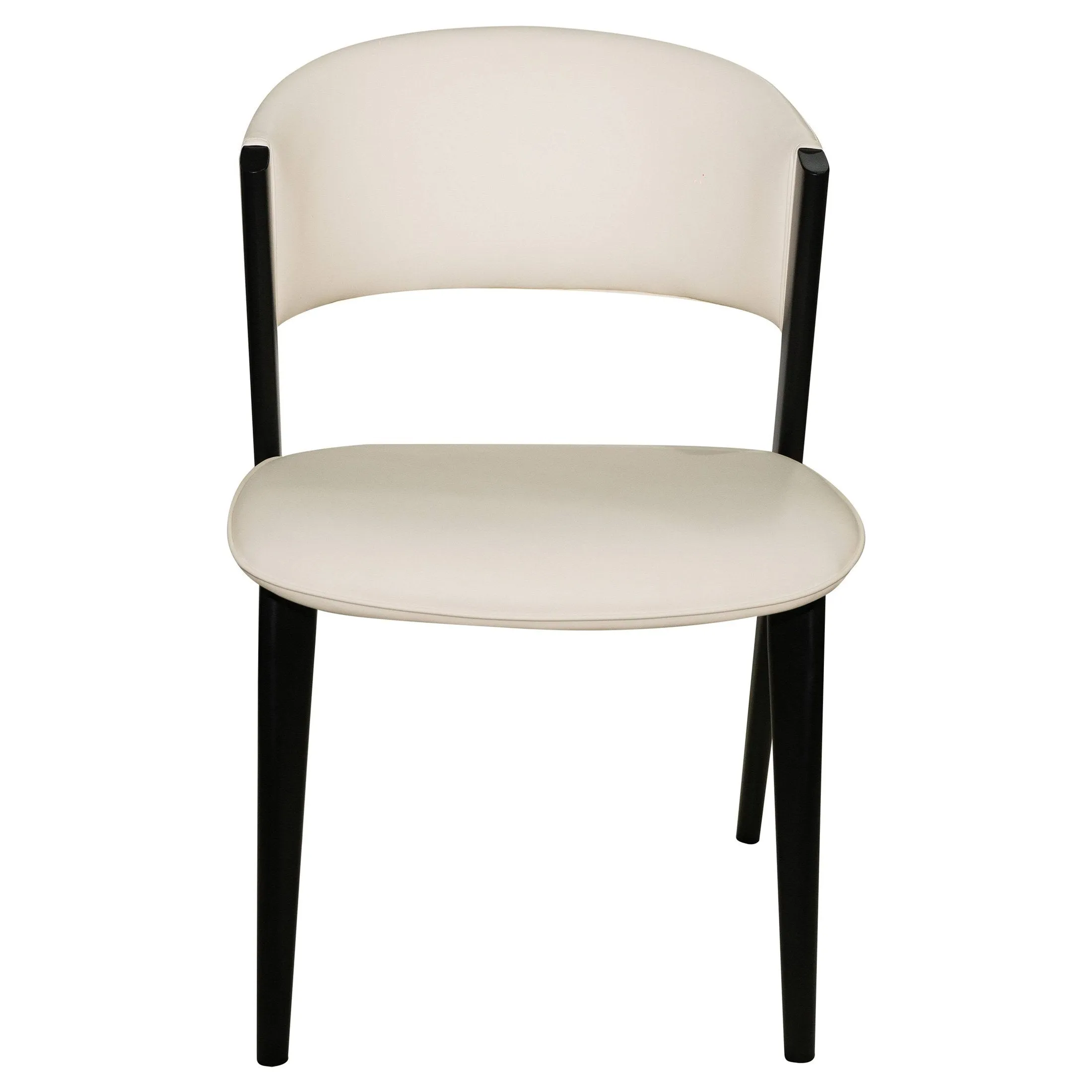 Aspen Dining Chairs Upholstered in Leather with Black Metal Legs Set of 4