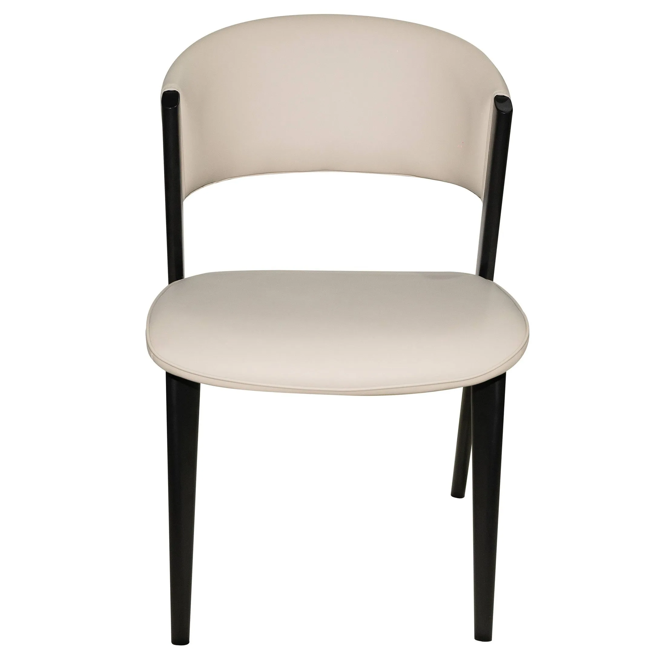 Aspen Dining Chairs Upholstered in Leather with Black Metal Legs Set of 4