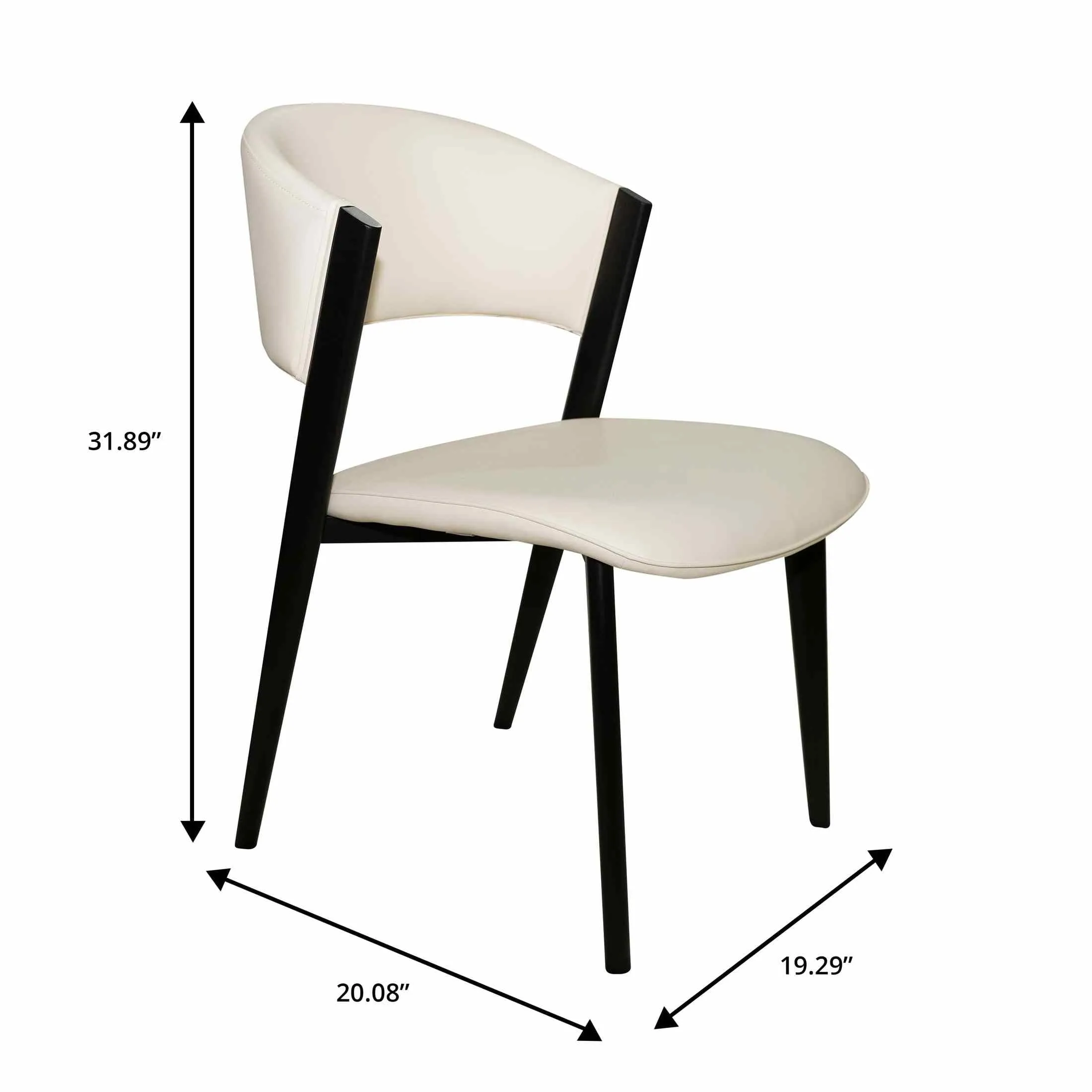 Aspen Dining Chairs Upholstered in Leather with Black Metal Legs Set of 4