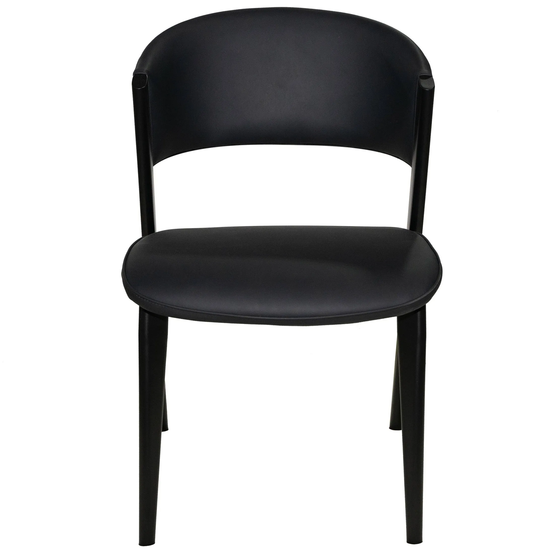 Aspen Dining Chairs Upholstered in Leather with Black Metal Legs Set of 4