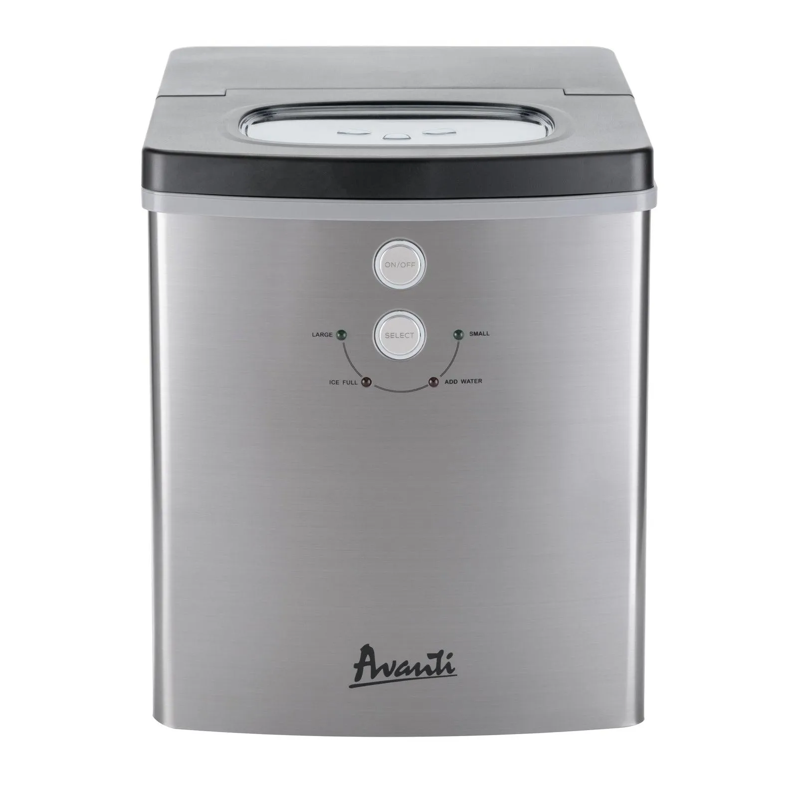 Avanti Portable Countertop Ice Maker - Black Stainless Steel / 33 lbs