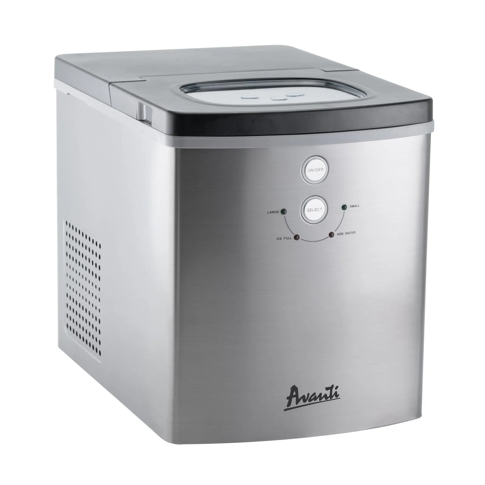 Avanti Portable Countertop Ice Maker - Black Stainless Steel / 33 lbs