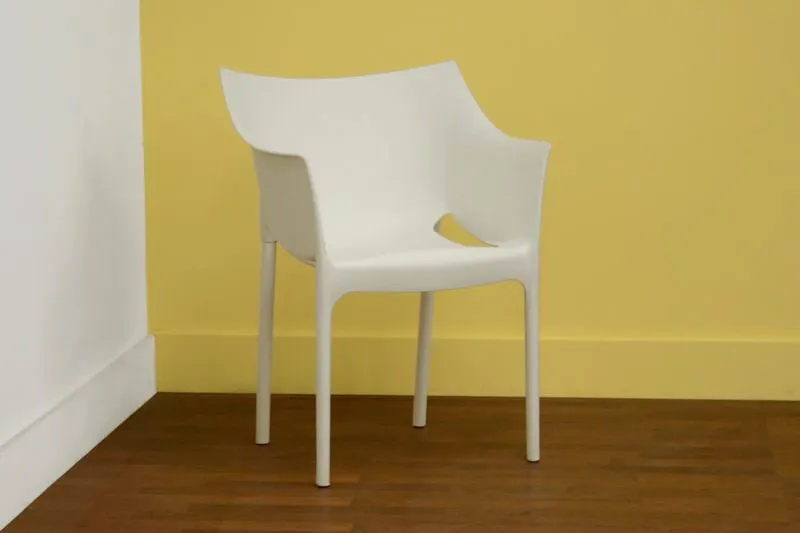 Baxton Studio White Molded Plastic Arm Chair