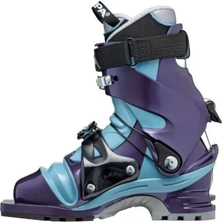 Boots T2 Eco Telemark - 2024 women's Scarpa, color Bourgogne/Polar Blue