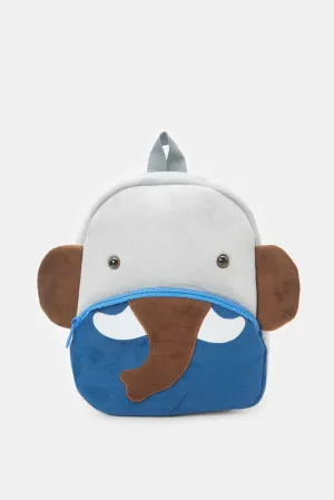 Boys Grey And Blue Elephant Backpack