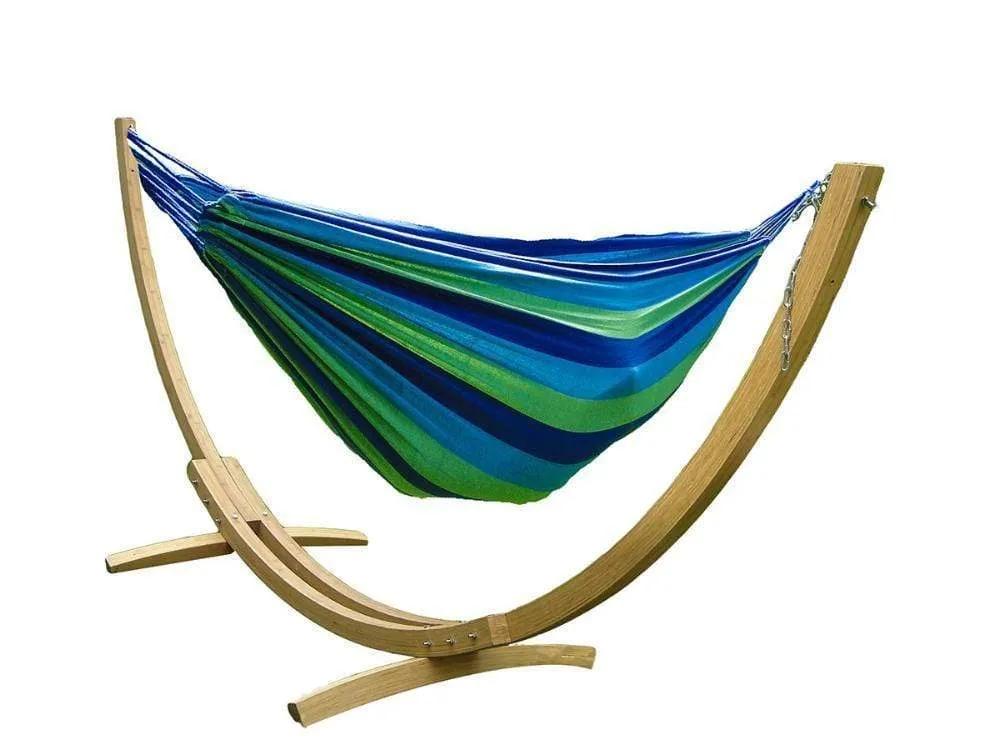 Brazilian Style Double Hammock with Bamboo Stand