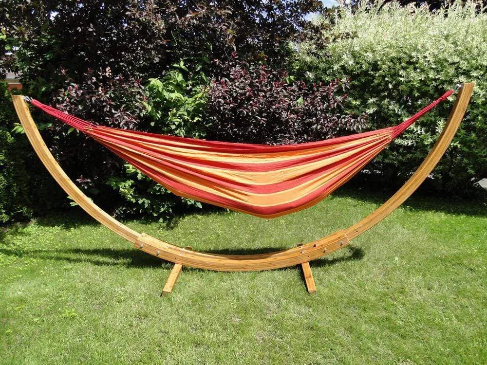 Brazilian Style Double Hammock with Bamboo Stand