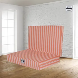 COLOFLY Foldable UHD Foam Three Fold Single Bed Reversible Mattress Orange Color (Size - 72 x 35 x 2 Inches) Lightweight Gadda for Guests Travel Picnic