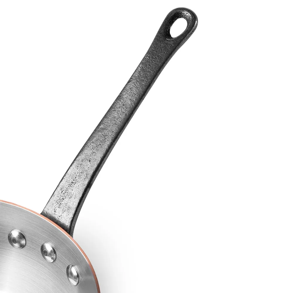 De Buyer Copper Conical Saute Pan with Cast Iron Handle