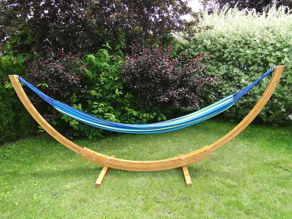 Deluxe Brazilian Style Double Hammock with Bamboo Stand