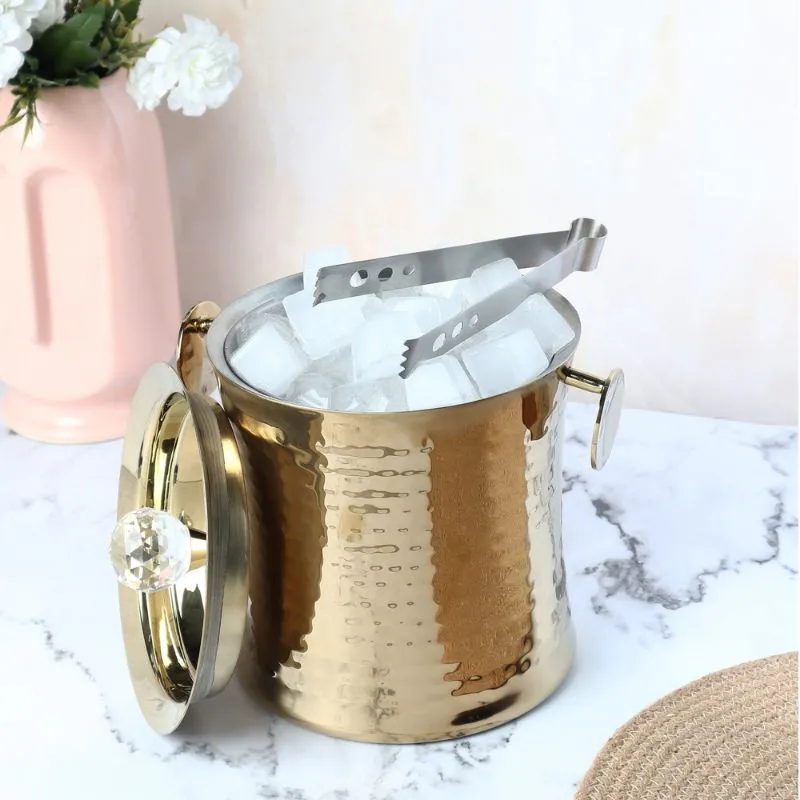 DIAMOND ICE BUCKET WITH TONGS