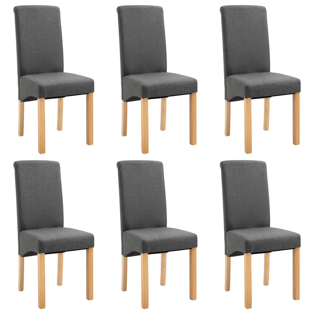 Dining Chairs 6 pcs Grey Fabric