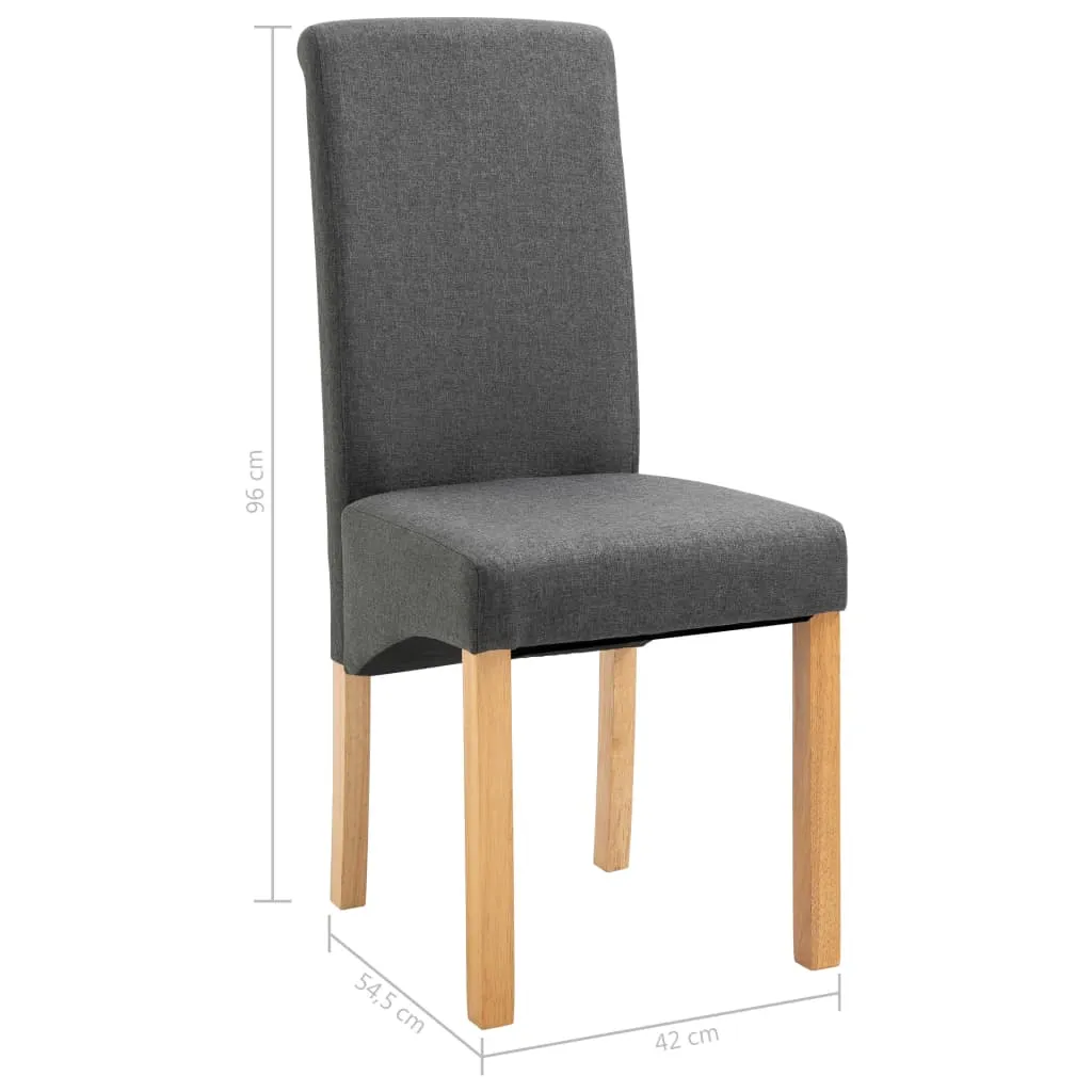 Dining Chairs 6 pcs Grey Fabric