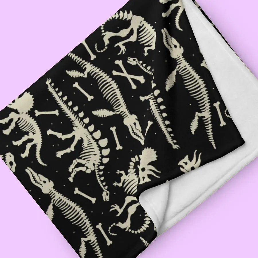 Dinosaur Fossils Throw Blanket