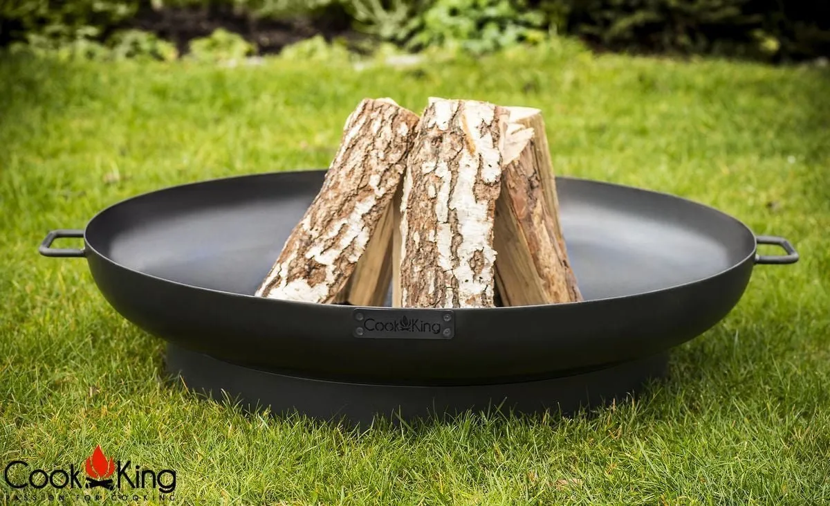 Dubai Fire Bowl Pit - Cook King Garden and Outdoor Patio Entertaining Portable Metal Round 80cm