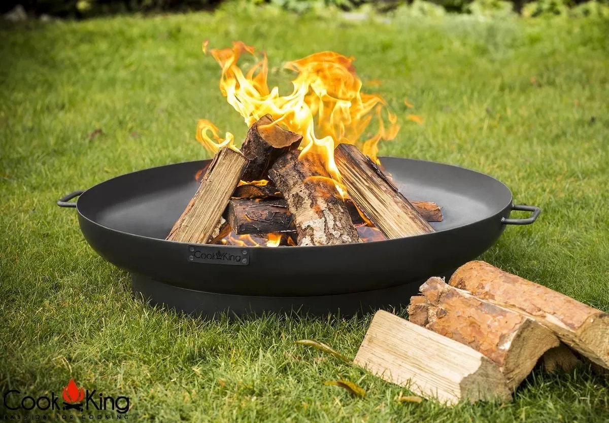 Dubai Fire Bowl Pit - Cook King Garden and Outdoor Patio Entertaining Portable Metal Round 80cm