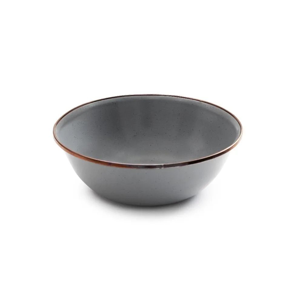 Enamel Bowl Set In Slate Grey - Set Of Two Bowls