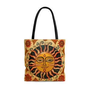 Folk Art Sun Tote Bag - Cute Cottagecore Totebag Makes the Perfect Gift