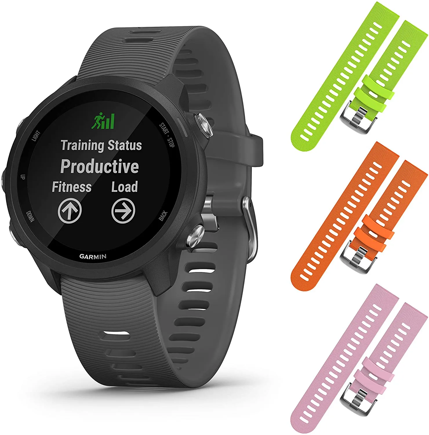 Garmin Forerunner 245 GPS Running Smartwatch (010-02120-00, Lime/Orange/Pink)