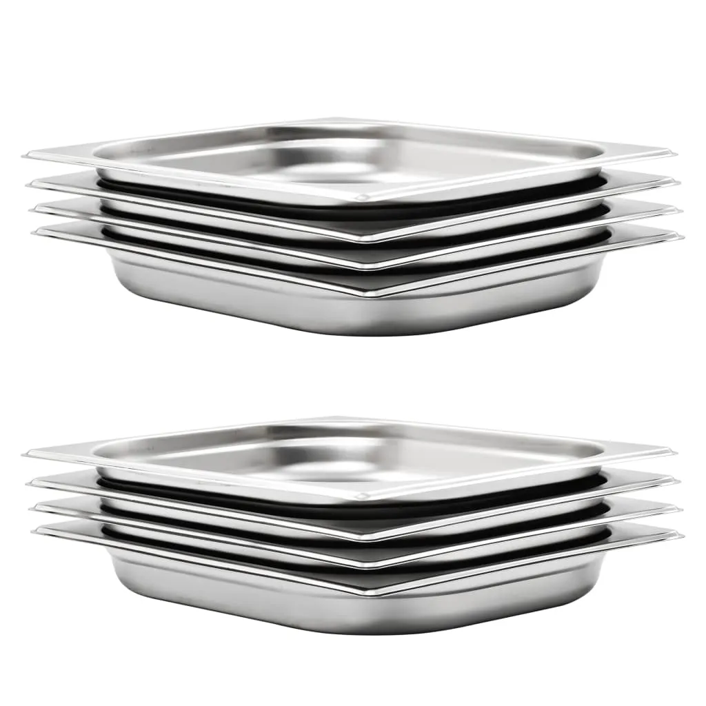 Gastronorm Containers 8 pcs GN 1/2 40 mm Stainless Steel