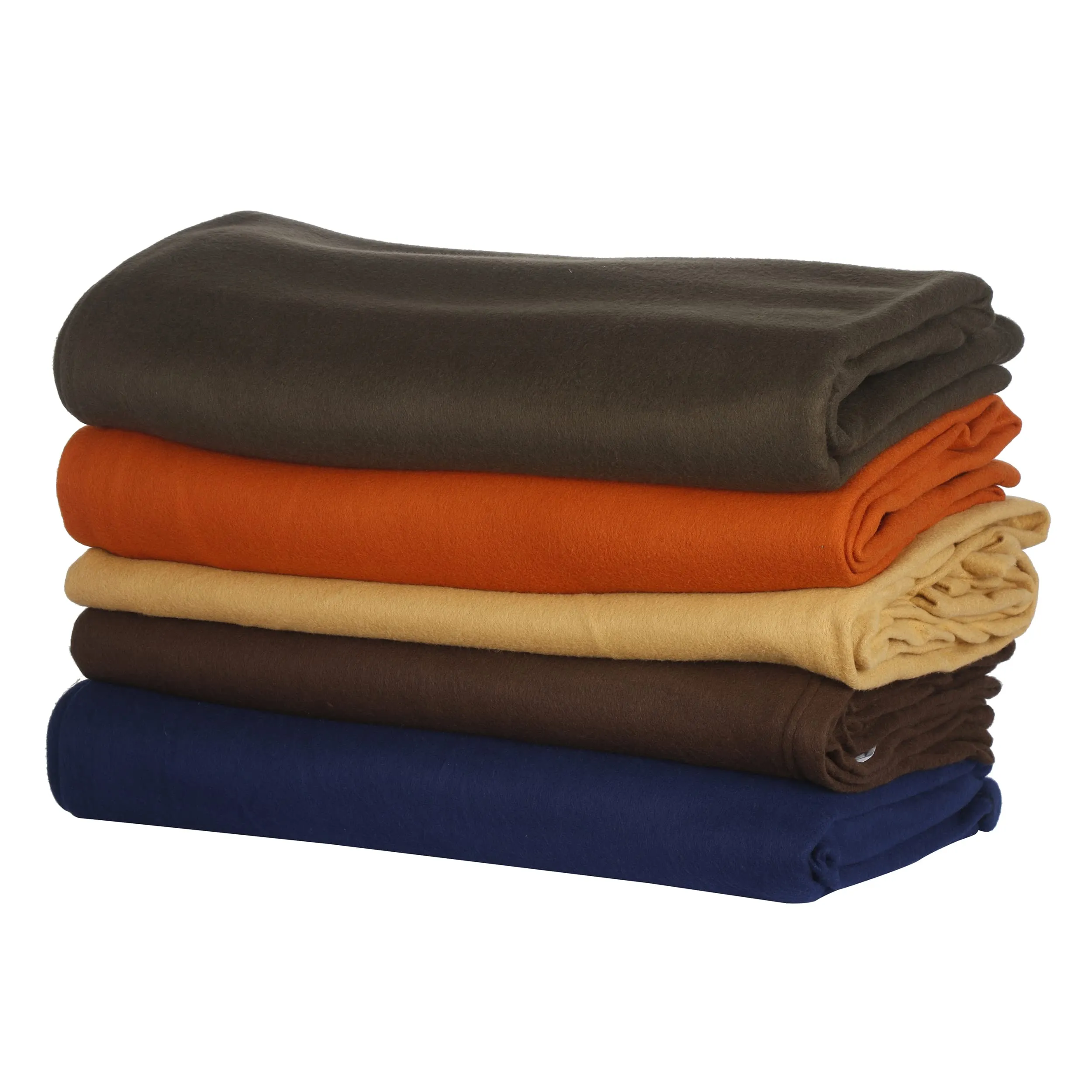 Goyal's® Plain Fleece Single Bed All Season Blankets Dohars 250TC - Pack of 5 (Dark 5)