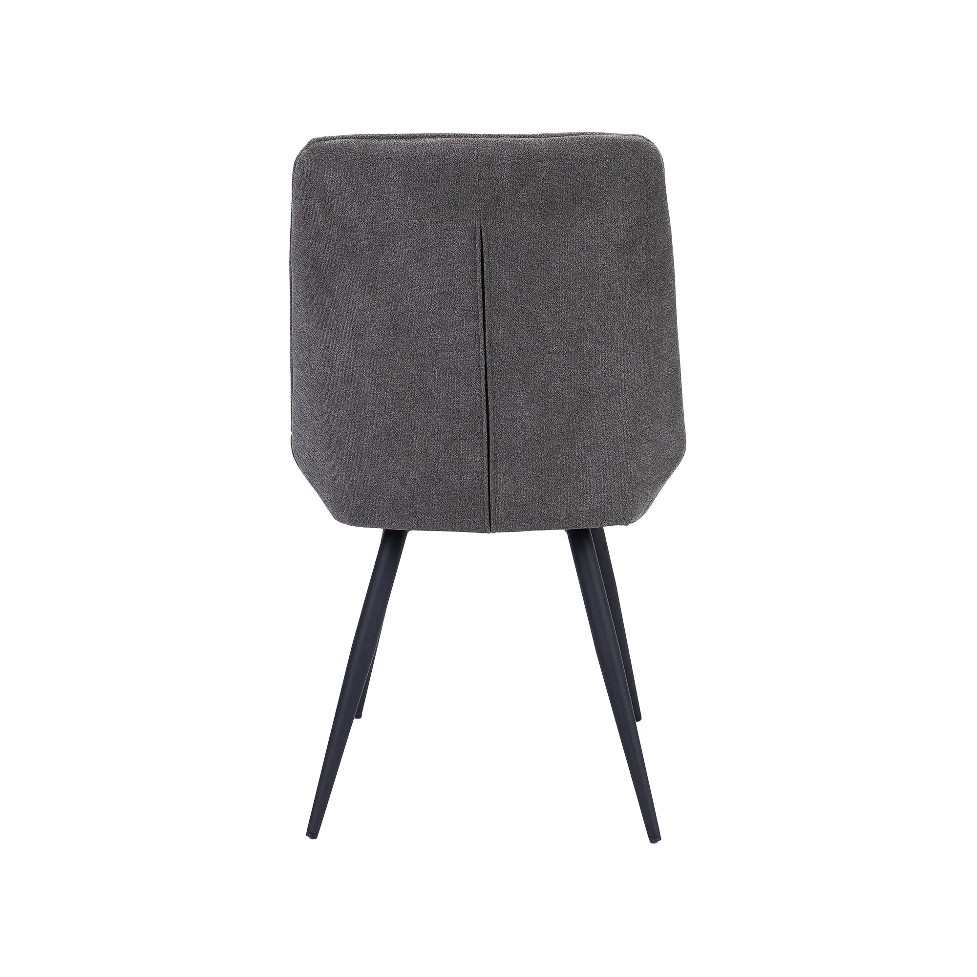 Helenium Dining Chair Set of 8 Fabric Seat with Metal Frame - Graphite