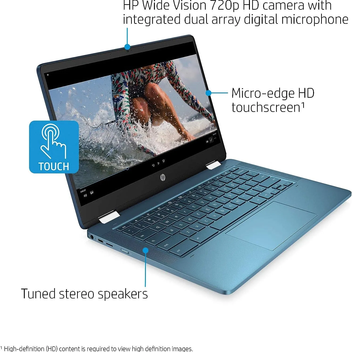 HP Laptop X360 14a Chromebook 14" HD Touchscreen (Refurbished)