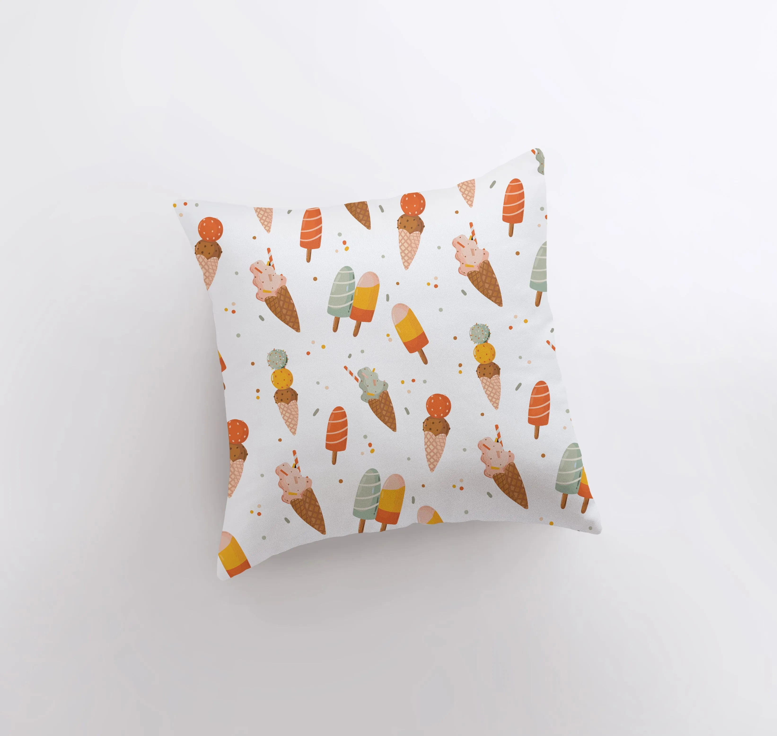 Ice Cream | Repeat Pattern | Summer | Sunshine | Pillow Cover | Beach Decor | Home Decor | Throw Pillows | Gift idea | Decorative Pillow