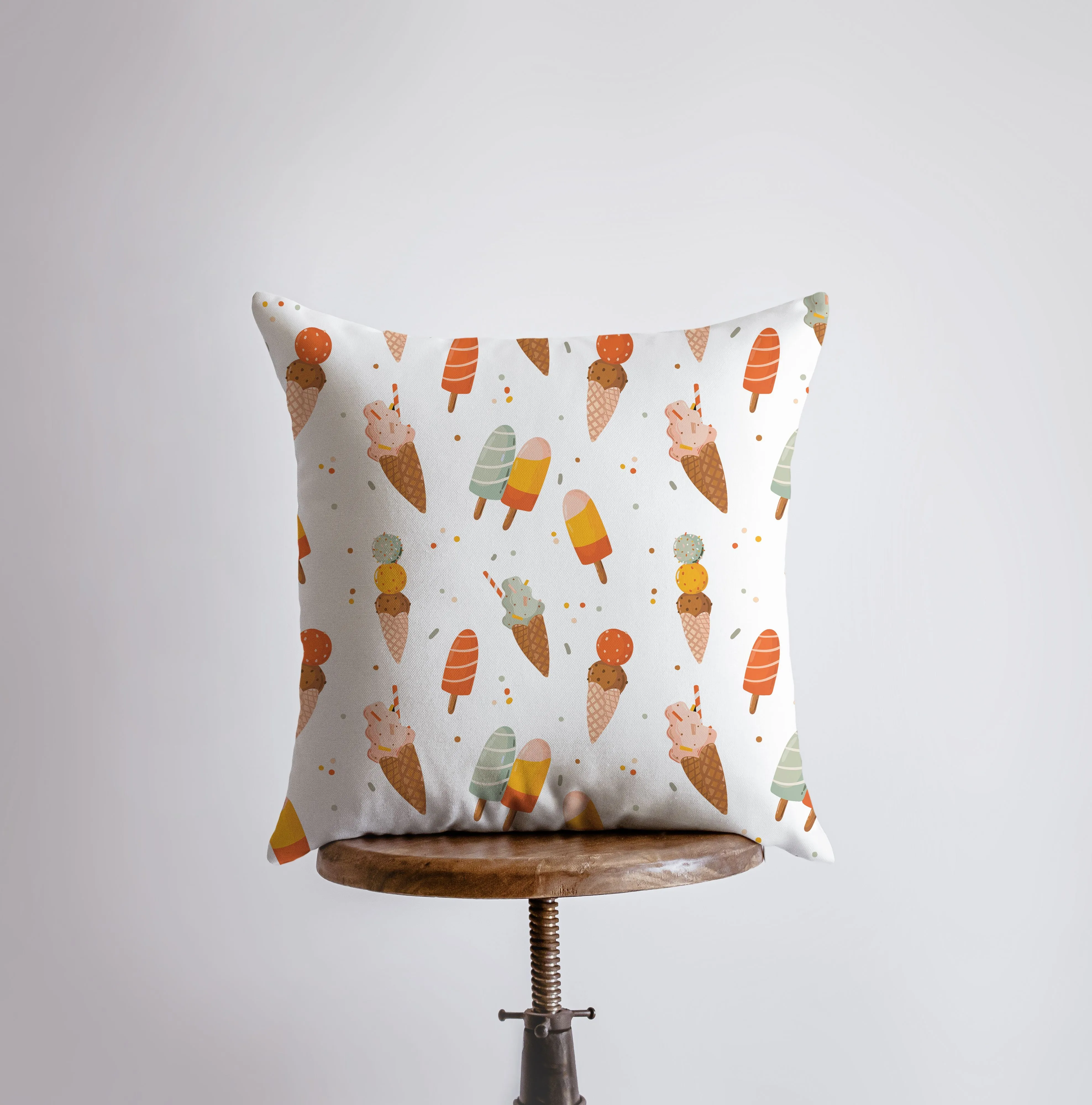 Ice Cream | Repeat Pattern | Summer | Sunshine | Pillow Cover | Beach Decor | Home Decor | Throw Pillows | Gift idea | Decorative Pillow