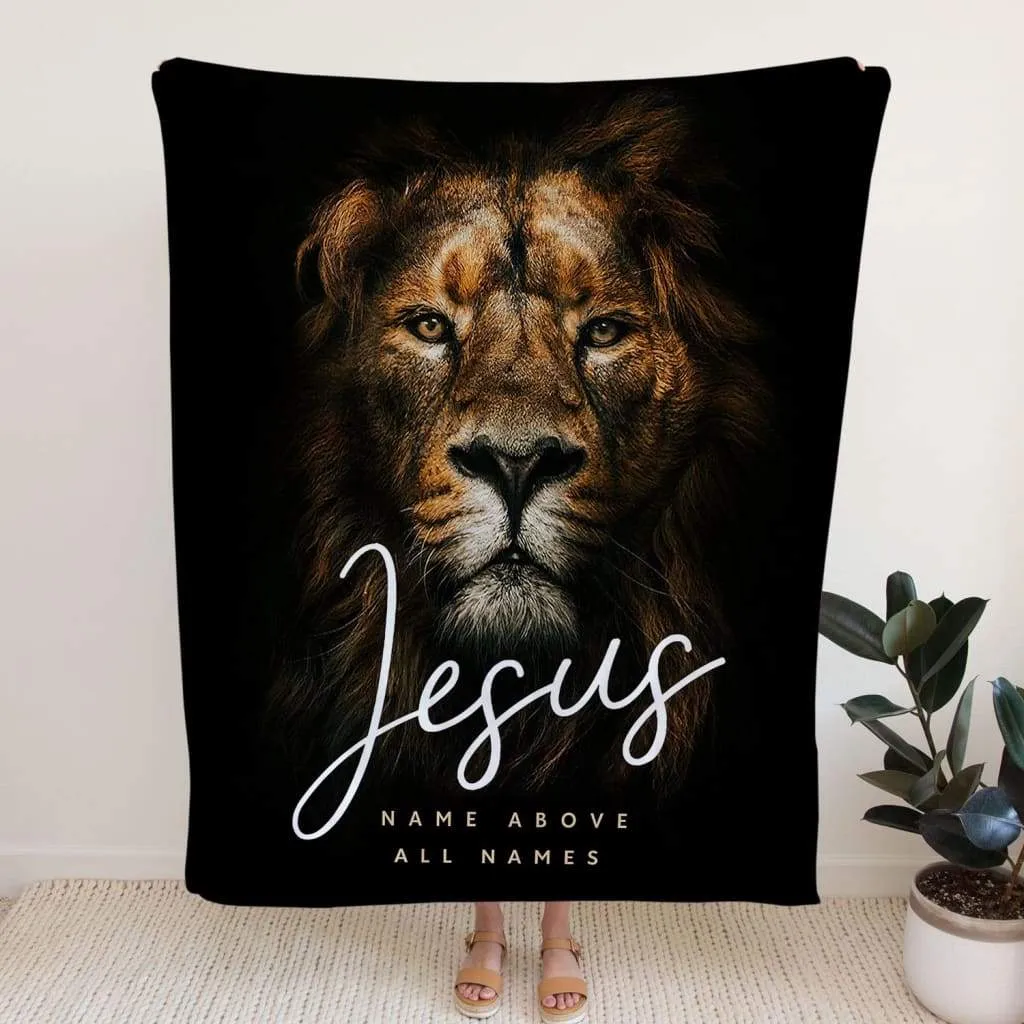 Jesus Name Above All Names Fleece Blanket - Christian Blanket - Bible Verse Blanket