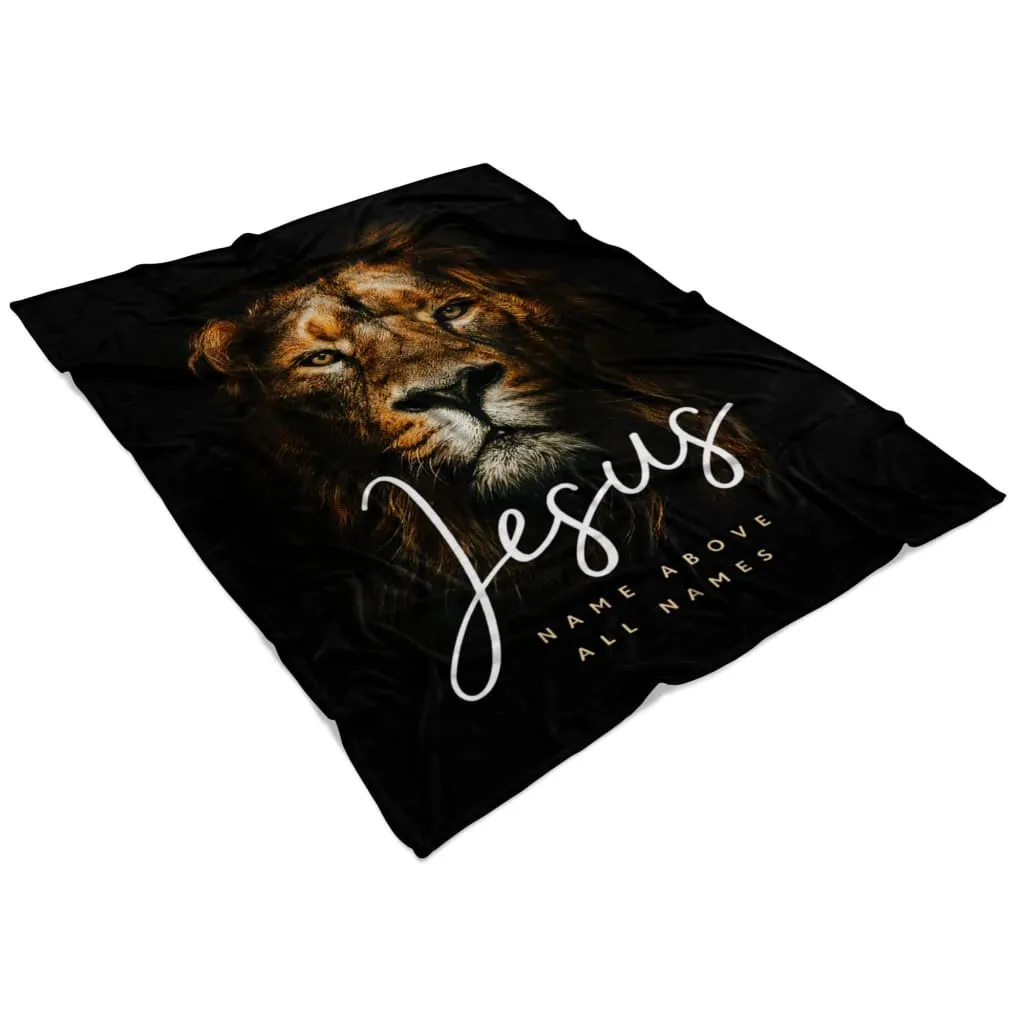 Jesus Name Above All Names Fleece Blanket - Christian Blanket - Bible Verse Blanket