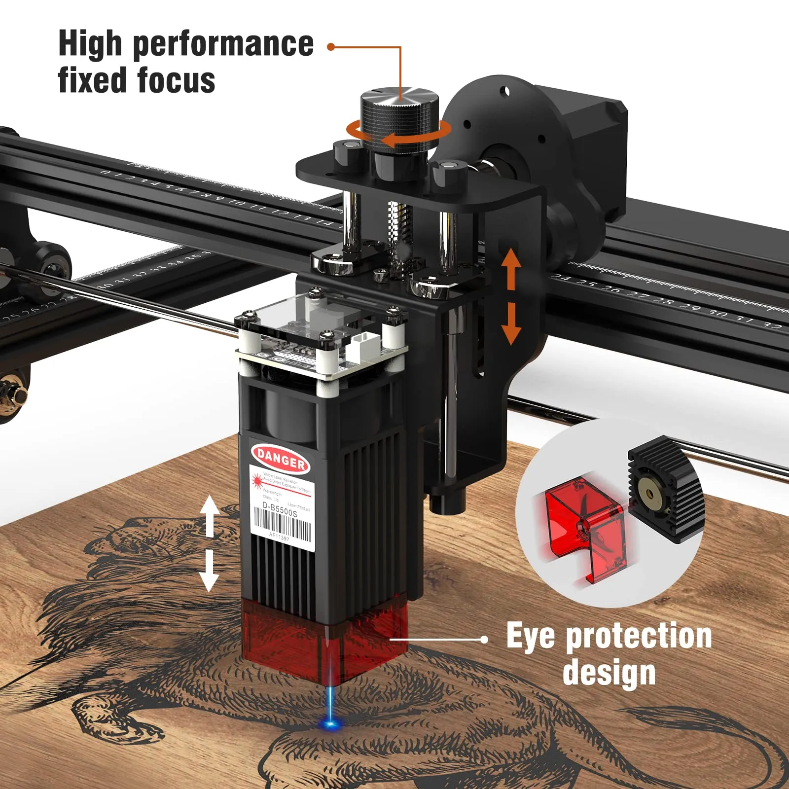 KENTOKTOOL LE400PRO Laser Engraver, 50W High Accuracy Laser Engraving Machine for Beginners, 5.5-6W Laser Power Compressed Spot Engraver and Cutter Machine for Wood, Metal, Acrylic, Leather