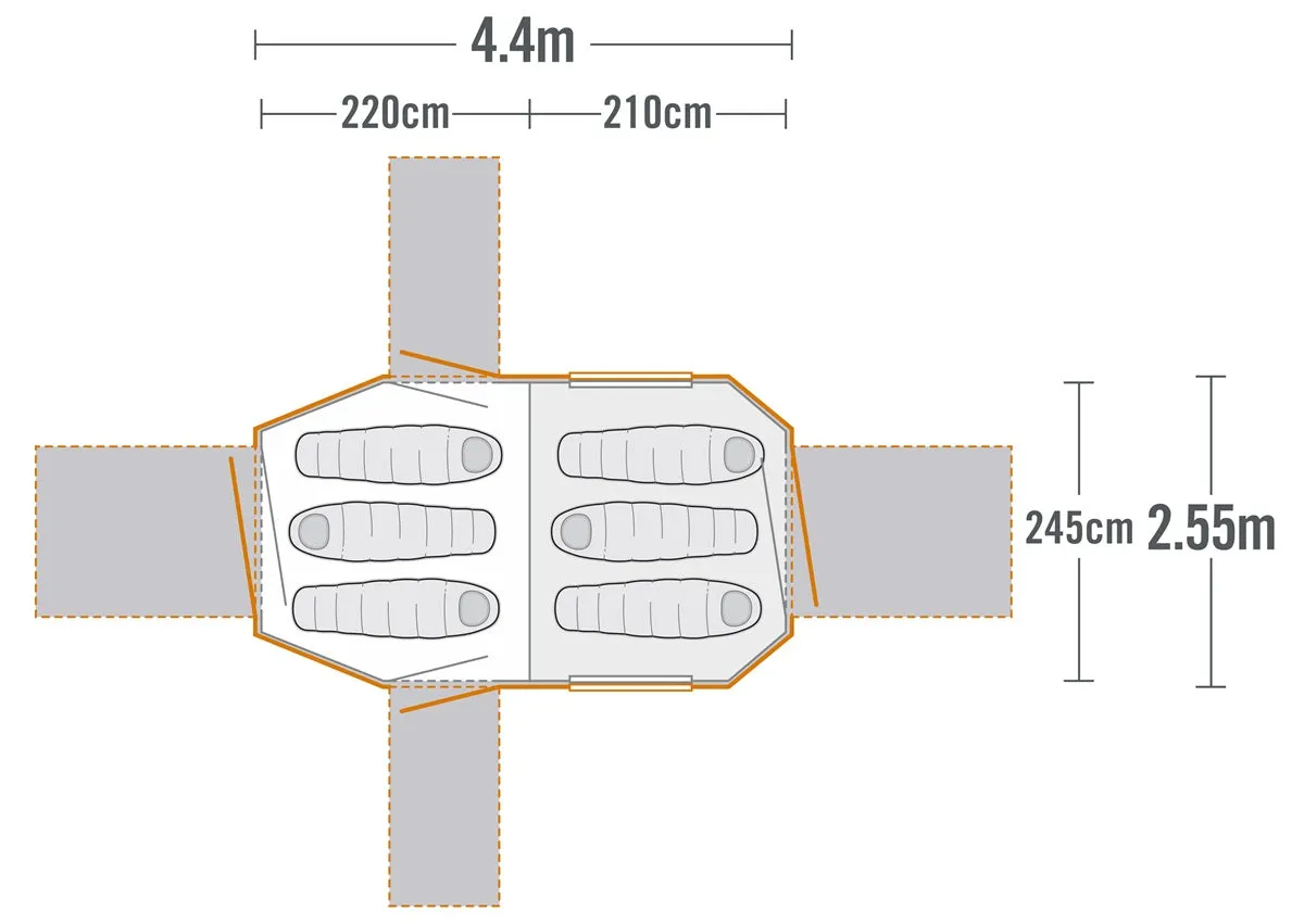 Kiwi Camping Kea 6 Blackout Recreational Tent No