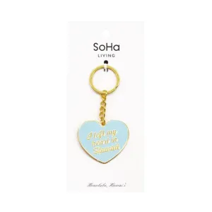 Left My Heart in Hawaii Enamel Keychain