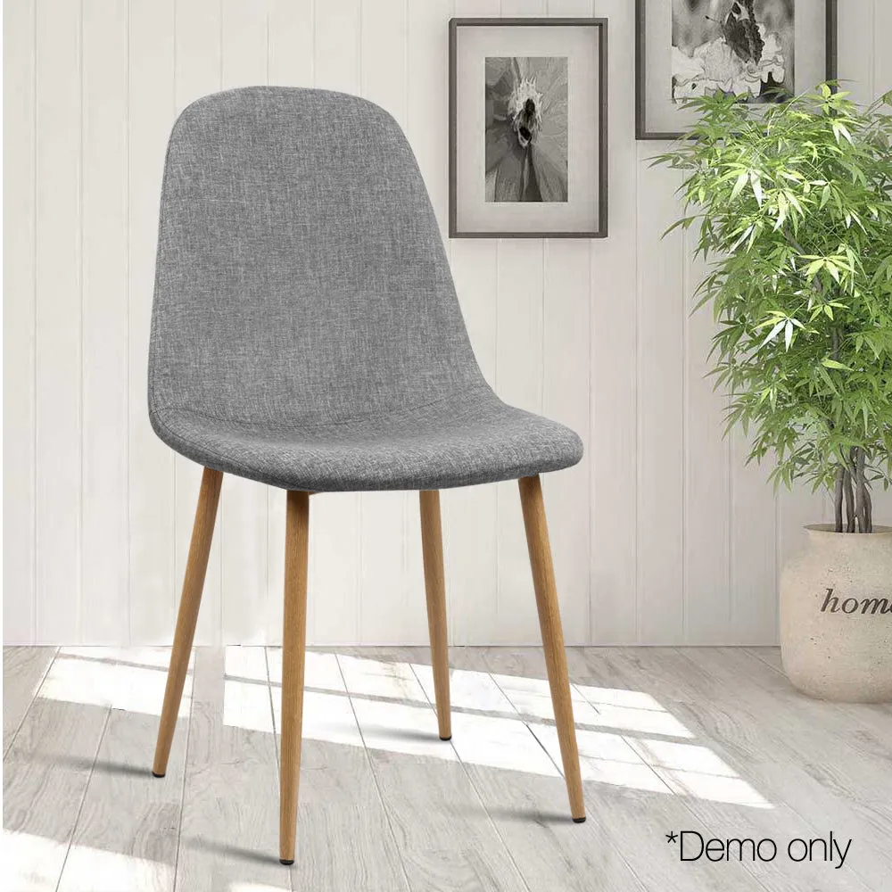 Light Grey Linen Dining Chairs Set of 4, 150kg Capacity - Artiss