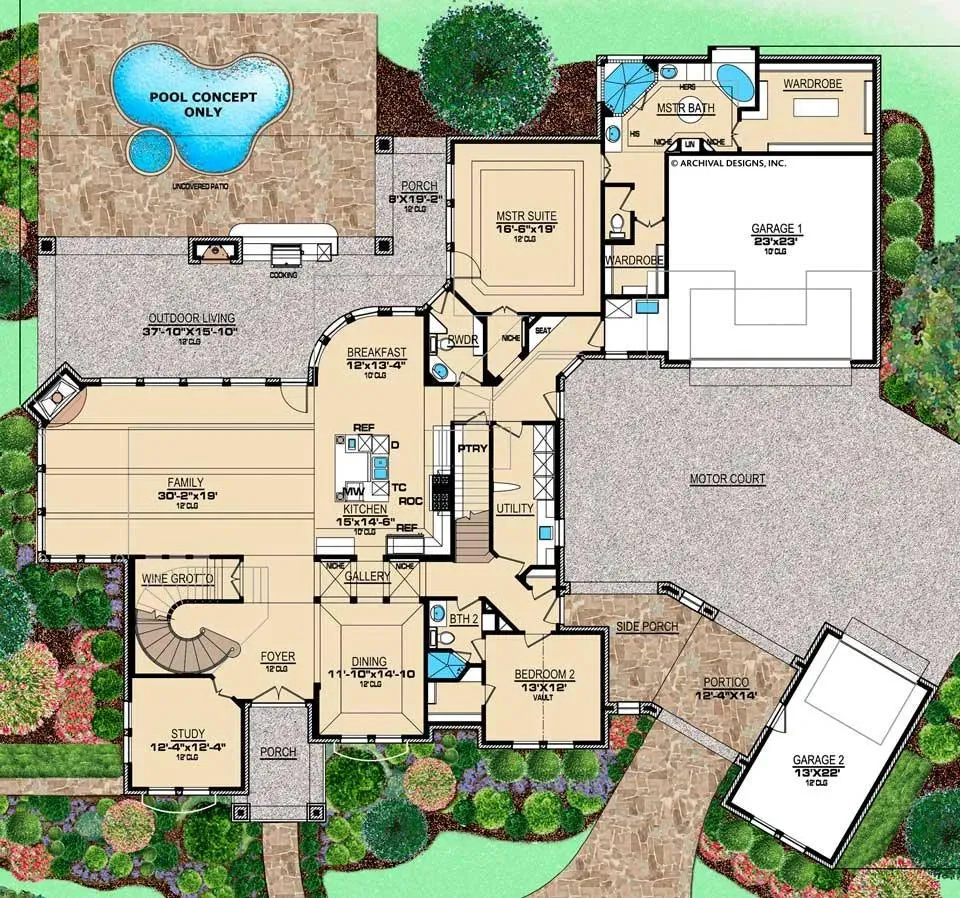 Luxurious European style Home plan with spacious interiors and elegant features!