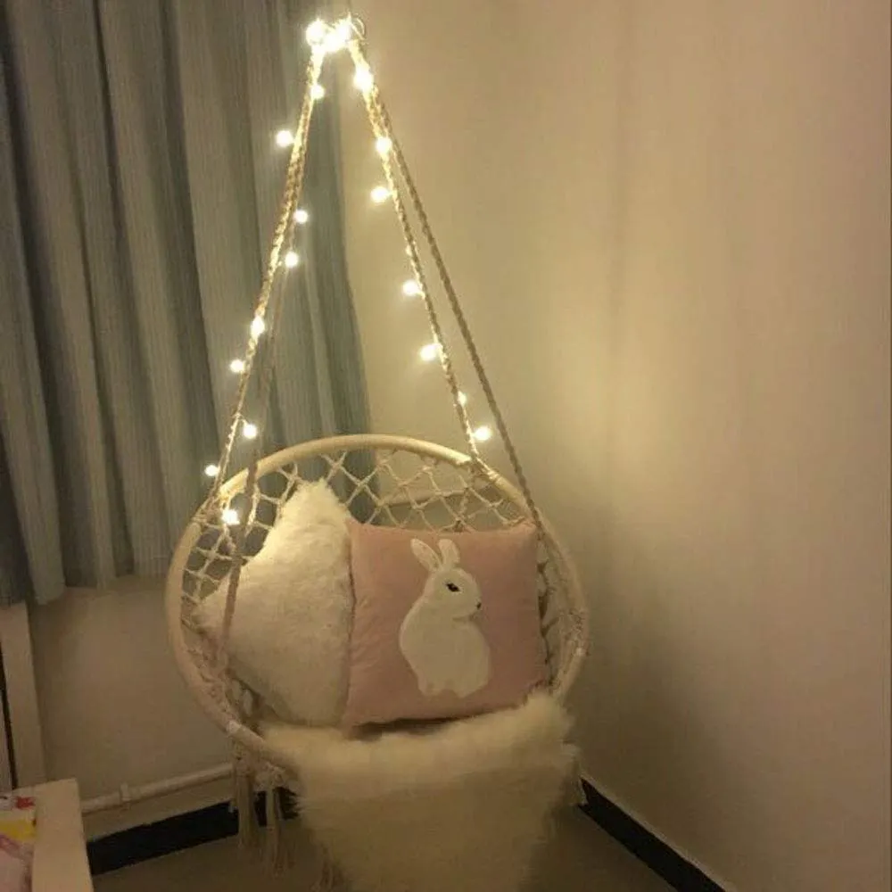 Macrame Hammock Chair with LED Lights - Sonyabecca