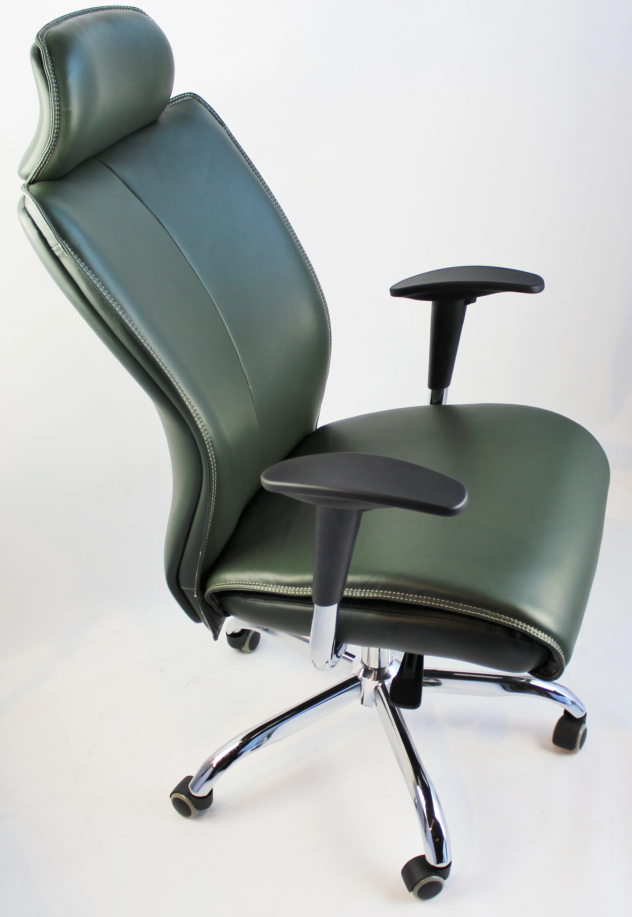 Natural Hide Green Leather Executive Office Chair - HB-020-GRN