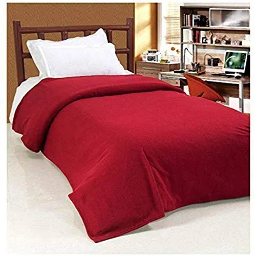 OMAJA HOMEPolar Fleece Double Bed Blanket -Red