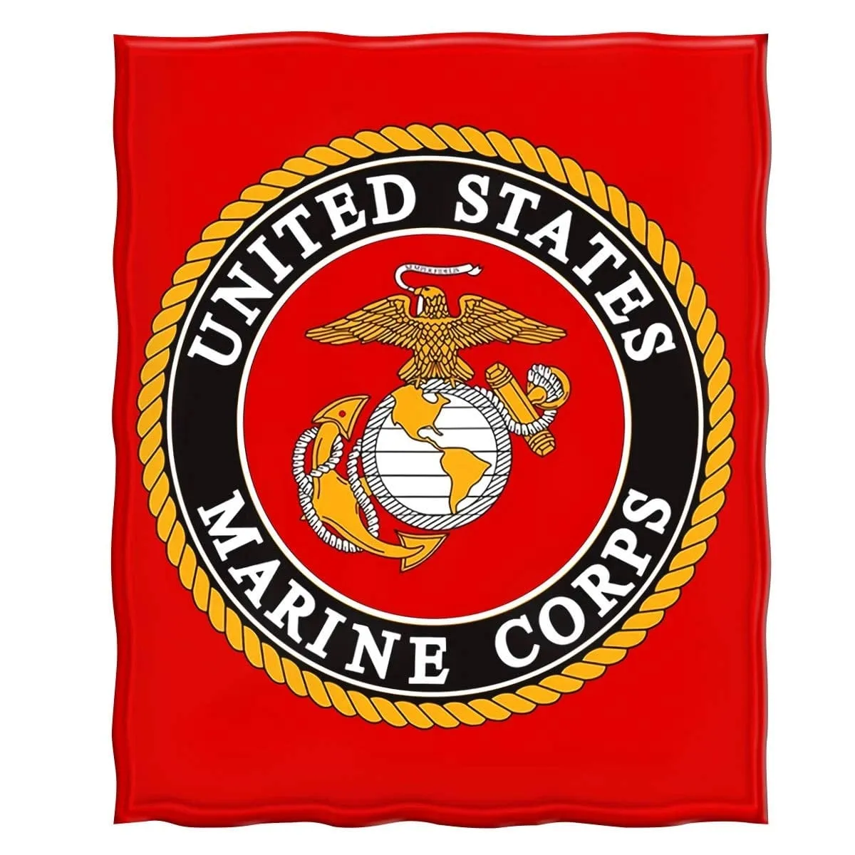 Plush Blankets US Marine Corps Flag Emblem for Chair Bed and Sofa