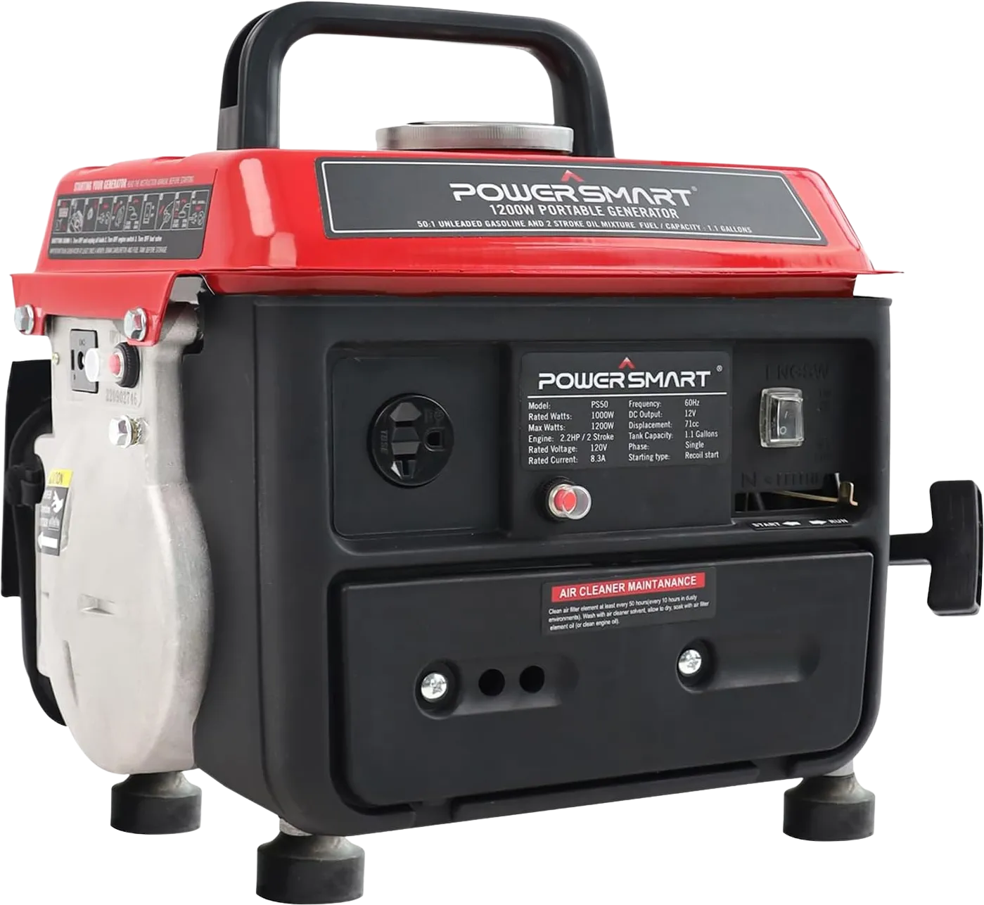 Powersmart PS50 Portable Generator 1000/1200W Gas 2 Stroke Recoil Start New