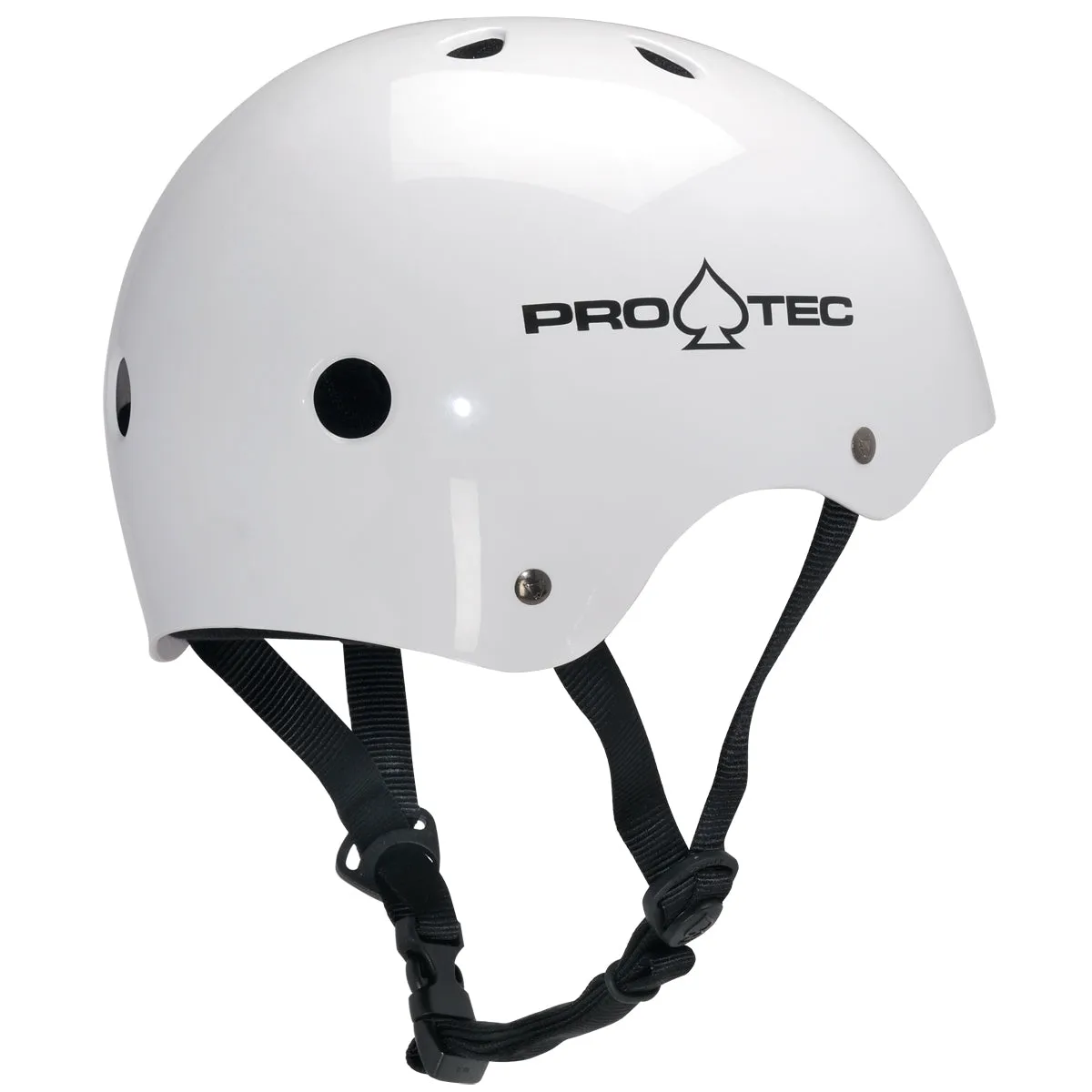 Protec Classic Gloss White Helmet